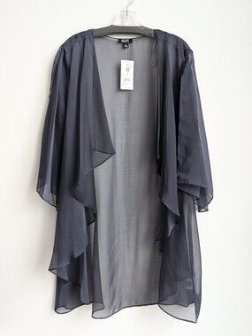 NWT SLNY Sheer Chiffon Cascade Coverup Jacket | Size 16